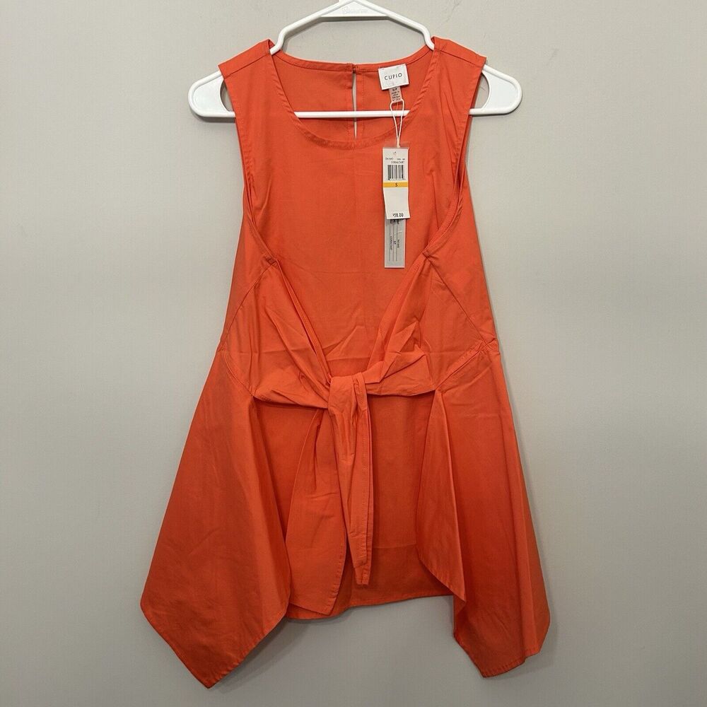 Cupio Sleeveless‎ short dress Womens Small CoralTart Tie front Summer NEW
